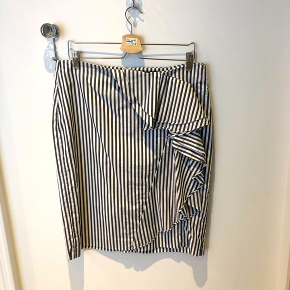 Banana Republic Ruffle Striped Pencil Skirt - Picture 1 of 1